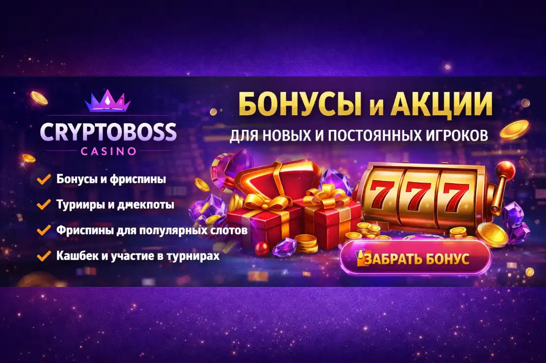 бонусы и фриспины в Криптобосс Казино для новых игроков